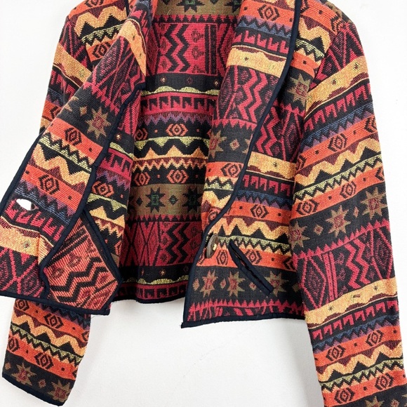 Vintage 90s Fiorlini Women’s Southwestern Woven Jacket Sz S - Picture 5 of 7